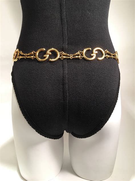 gucci gold chain belt|old style vintage gucci belt.